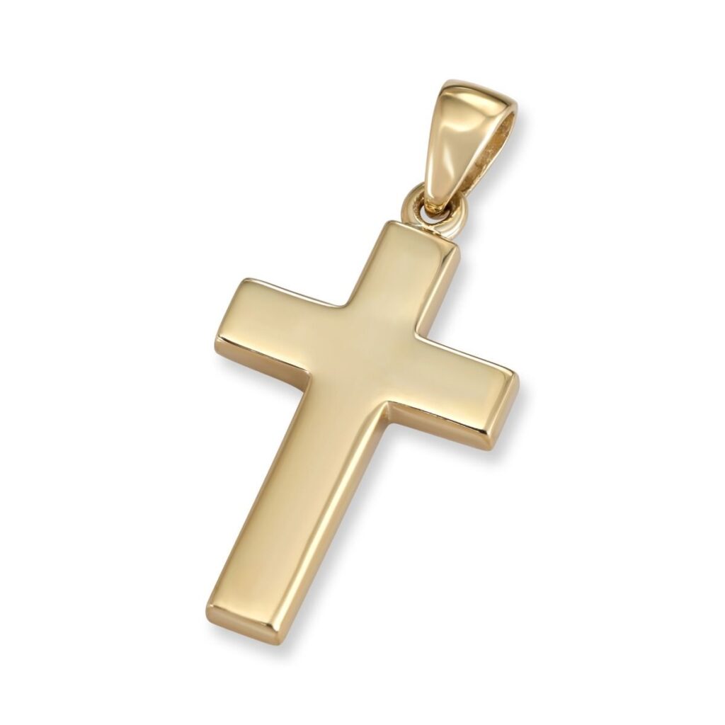 Classic Latin Cross Pendant Necklace in 14K Yellow or White Gold