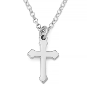 Women's Dainty Fleury Cross Necklace in 925 Sterling Silver or 24K Gold Plating
