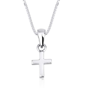Women's Dainty Classic Latin Cross Necklace in 925 Sterling Silver