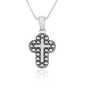 Contemporary Byzantine-Style Cross Necklace in 925 Sterling Silver