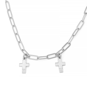 Custom Initial Cross Necklace in 925 Sterling Silver or 24K Gold Plating