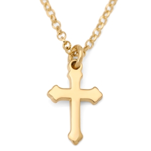 Women's Dainty 24K Gold-Plated Fleury Cross Necklace in 925 Sterling Silver