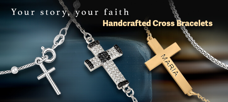 Silver Ruby Cross Bracelets Silver Ruby Cross Bracelets