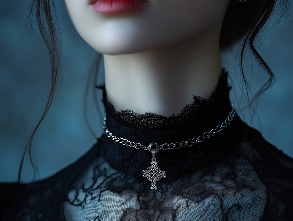 Celtic Cross Necklace with Celtic Knotwork