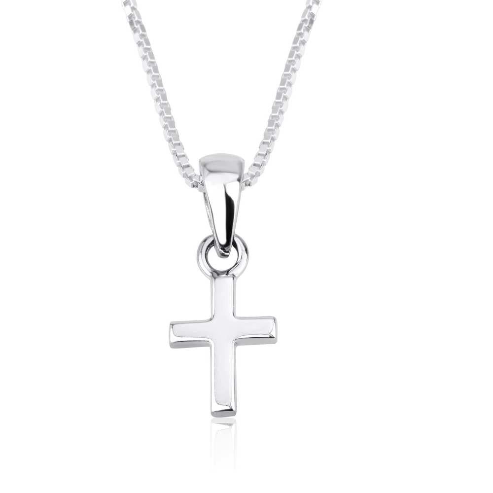 Dainty Classic Latin Cross Necklace in 925 Sterling Silver